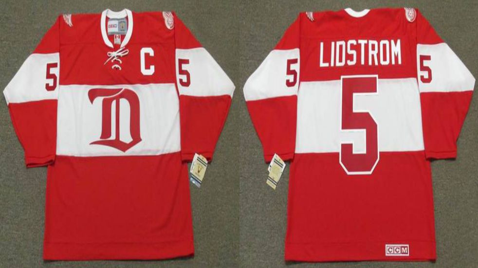 2019 Men Detroit Red Wings #5 Lidstrom Red CCM NHL jerseys